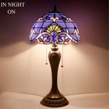 Stained Glass Lamp Shade Replacement Werfactory® 12X6 Inch Blue Purple Baroque Tiffany Lamp Shade