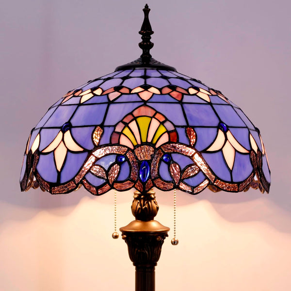 Tiffany Style Floor Lamp Werfactory® Blue Purple Baroque Stained