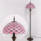 Tiffany Floor Lamp Werfactory® Pink Stained Glass Standing Reading Light