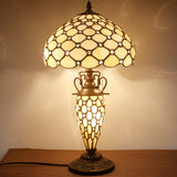 Tiffany Lamp Shade Replacement Werfactory® 12X6 Inch Cream Amber Stained Glass Bead Lampshade Only