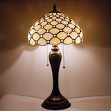 Tiffany Lamp Shade Replacement Werfactory® 12X6 Inch Cream Amber Stained Glass Bead Lampshade Only