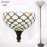 Stained Glass Lamp Shade Replacement Werfactory® 12 Inch Cream Amber Tiffany Lampshade Only