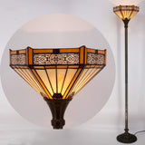 Tiffany Lamp Shade Only Werfactory® 12X10X6 Inch Yellow Hexagon Stained Glass Mission Lampshade Replacement Only