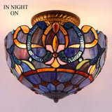 Stained Glass Lamp Shade Only Werfactory® Tiffany Lamp Shade Replacement 12X6 Inch Blue Purple Cloudy Lampshade Only