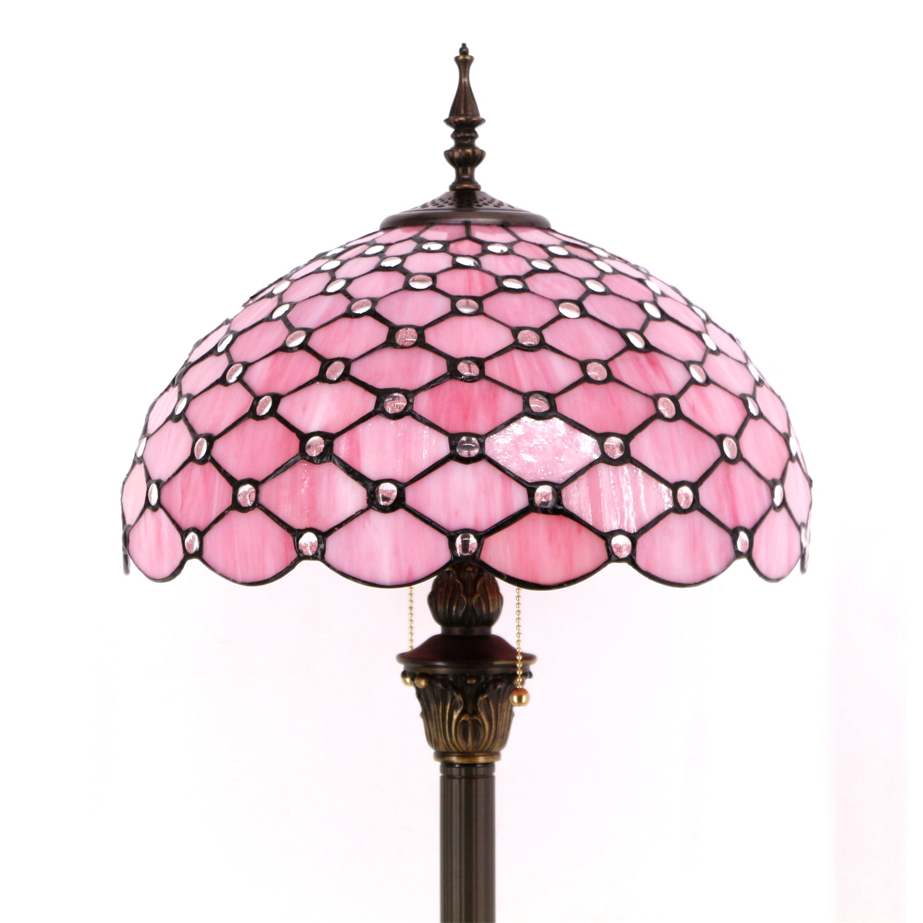 Tiffany Floor Lamp Werfactory® Pink Stained Glass Standing Reading Light