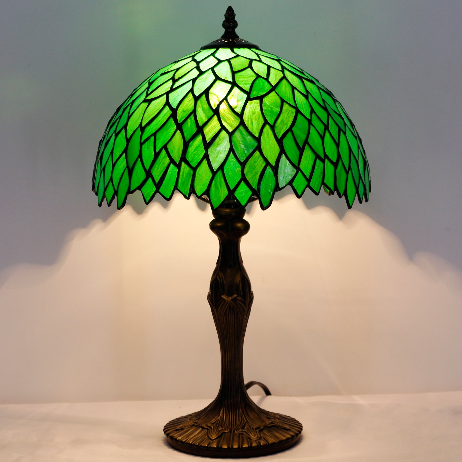 Stained Glass Lamp Shade Only Werfactory® Tiffany Lamp Shade Replacement 12X6 Inch Green Wisteria