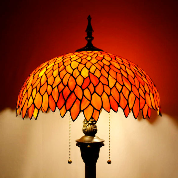 Stained Glass Floor Lamp Werfactory® Red Wisteria Tiffany Standing