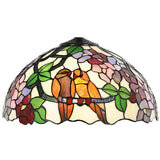 Tiffany Lampshade Replacement Werfactory® W16H7-inch Colorful Stained Glass Birds Style Shade