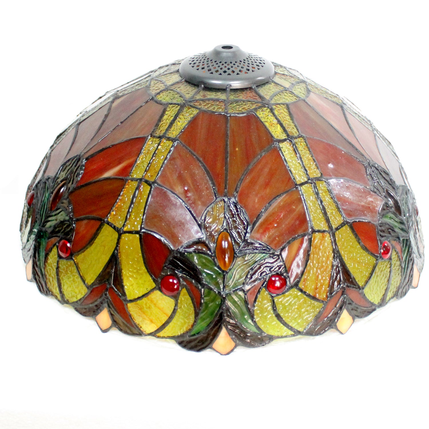 Tiffany Lampshade Replacement Werfactory® W16H7-inch Red Liaison Stained Glass Shade