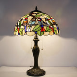 Tiffany Table Lamp Werfactory® Colorful Stained Glass Birds Bedside Desk Reading Light