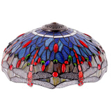 Tiffany Lampshade Replacement Werfactory® W16H7-inch Blue Orange Stained Glass  Dragonfly Style Shade