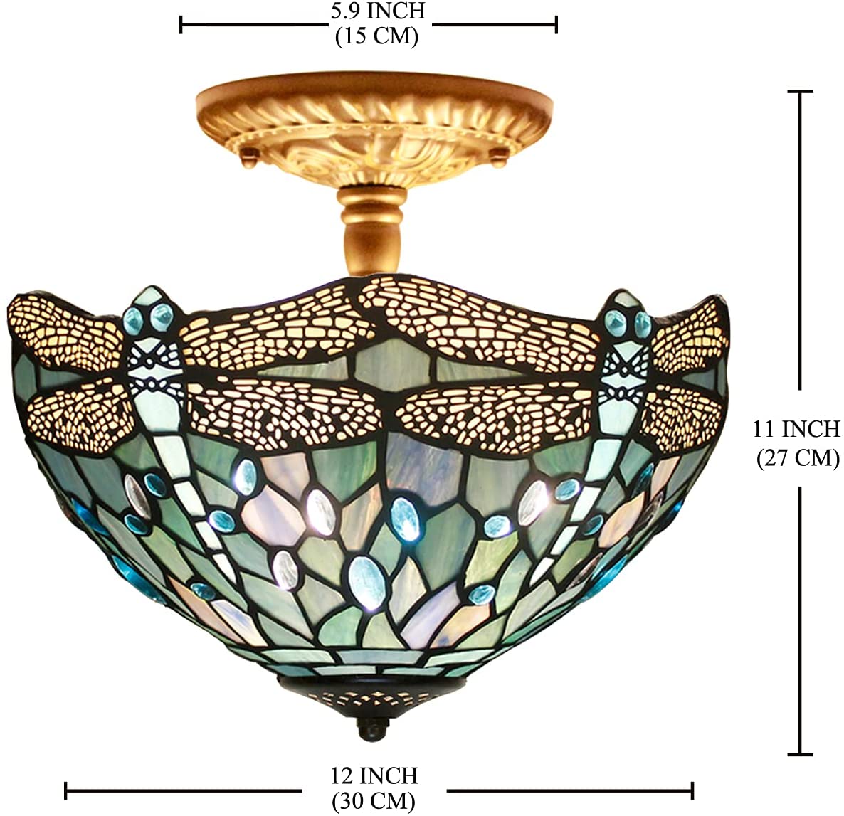 Werfactory® Tiffany Ceiling Lamp 12 Inch