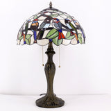 Tiffany Table Lamp Werfactory® Colorful Stained Glass Birds Bedside Desk Reading Light