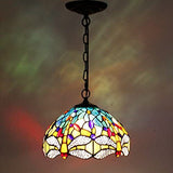 12 inch Dragonfly Stained Glass Lampshade Only Werfactory®  Fit for Tiffany Table Lamp