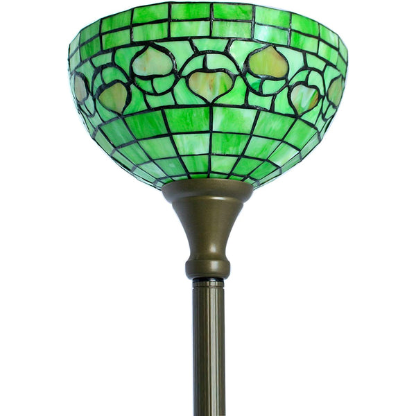 Werfactory Tiffany Style Torchiere Floor Lamp Stained Glass Lamp Werfactory