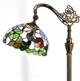 Werfactory® Tiffany Floor Lamp 12X18X65 Inches Stained Glass Butterfly Arched Gooseneck Reading Light