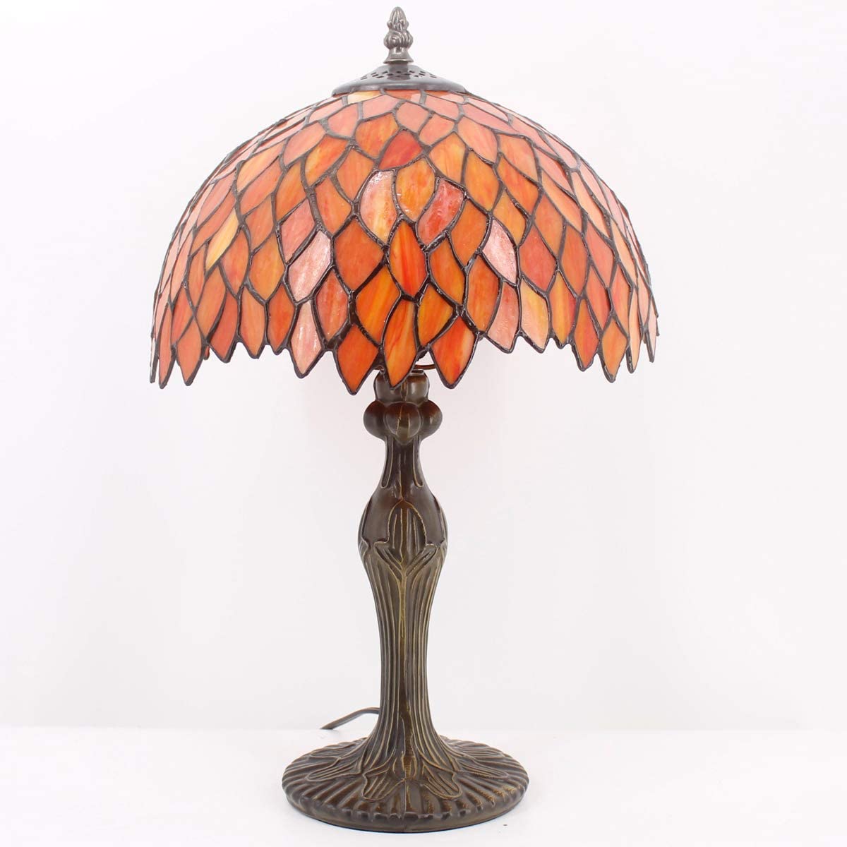 12 inch Red Tree leaves Stained Glass Lampshade Only Werfactory®  Fit for Tiffany Table Lamp