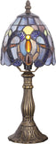 Werfactory® Small Tiffany Lamp Cloudy Style Stained Glass Table Lamp, 14" Tall