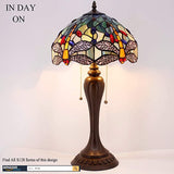 12 inch Dragonfly Stained Glass Lampshade Only Werfactory®  Fit for Tiffany Table Lamp