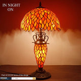 12 inch Red Tree leaves Stained Glass Lampshade Only Werfactory®  Fit for Tiffany Table Lamp