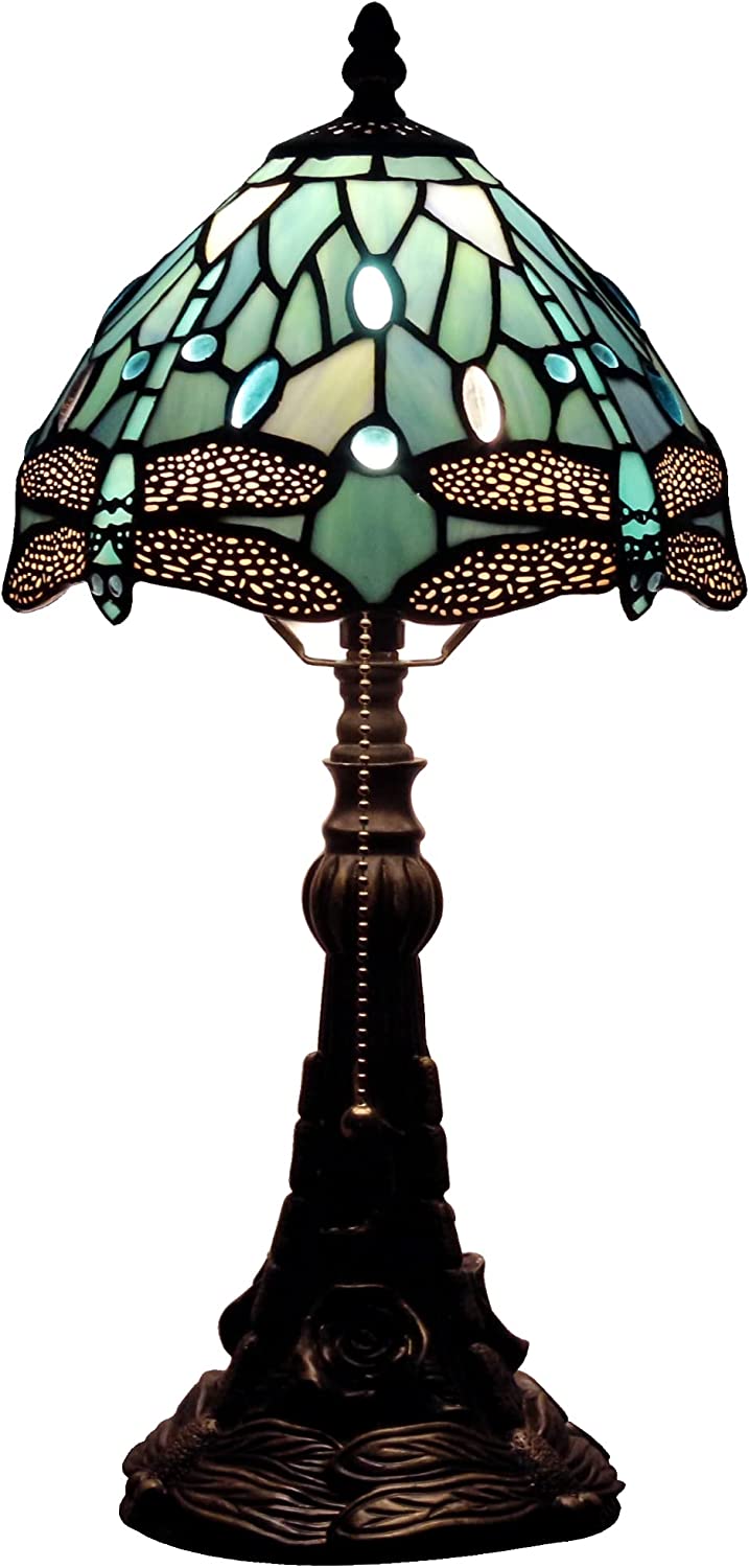 8 Inch Tiffany Lamp Shade Only  Werfactory® Dragonfly Stained Glass lampshade