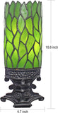 Werfactory Tiffany Table Lamp Small Stained Glass Lamp Green Leaf Candle Type Desk Lamp