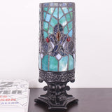 Werfactory® Small Tiffany Lamp Stained Glass Table Lamp Green Victorian Style Desk Light
