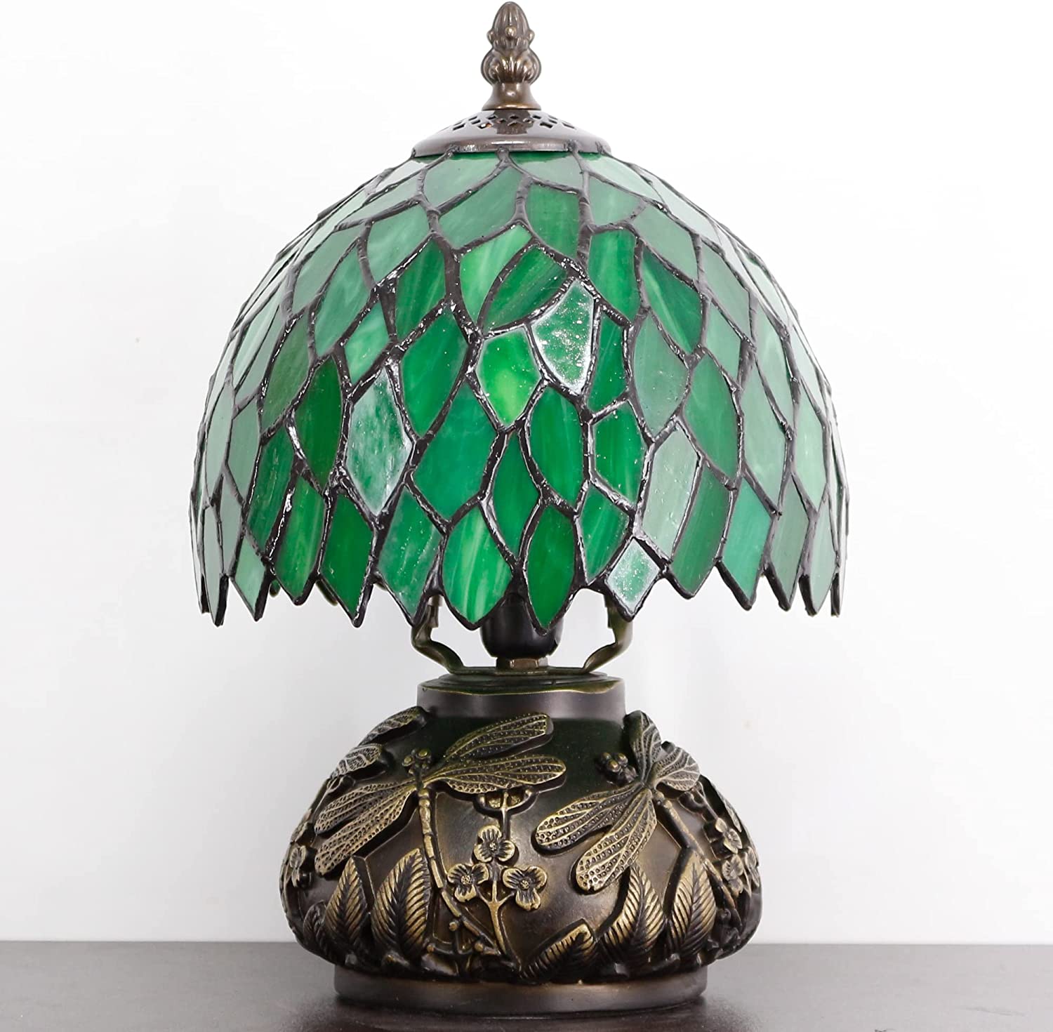 8" Tiffany Leaf Shade Werfactory® Green Glass Shade