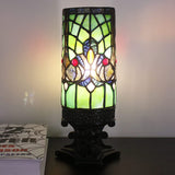 Werfactory® Small Tiffany Lamp Stained Glass Table Lamp Green Victorian Style Desk Light
