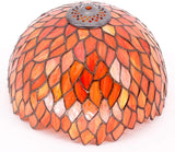 12 inch Red Tree leaves Stained Glass Lampshade Only Werfactory®  Fit for Tiffany Table Lamp