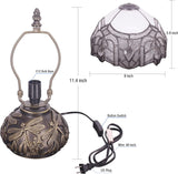 8 Inch White Crystal tiffany lamp shade Werfactory® Stained Glass shade