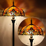 Tiffany Lampshade Replacement Werfactory® W16H7-inch Red Liaison Stained Glass Shade