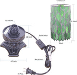 Werfactory Tiffany Table Lamp Small Stained Glass Lamp Green Leaf Candle Type Desk Lamp