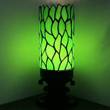 Werfactory Tiffany Table Lamp Small Stained Glass Lamp Green Leaf Candle Type Desk Lamp