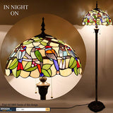 Tiffany Lampshade Replacement Werfactory® W16H7-inch Colorful Stained Glass Birds Style Shade
