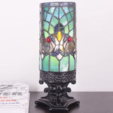 Werfactory® Small Tiffany Lamp Stained Glass Table Lamp Green Victorian Style Desk Light