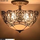 12 inch White Bent Stained Glass Crystal Lampshade Only Werfactory®  Fit for Tiffany Table Lamp