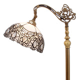 Tiffany Style Floor Lamps Werfactory® White Crystal Bent Stained Glass Arched Lamp