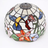 Tiffany Lamp Shade Replacement Werfactory® 12X6 Inch Cream Amber Stained Glass Hummingbird Lampshade Only