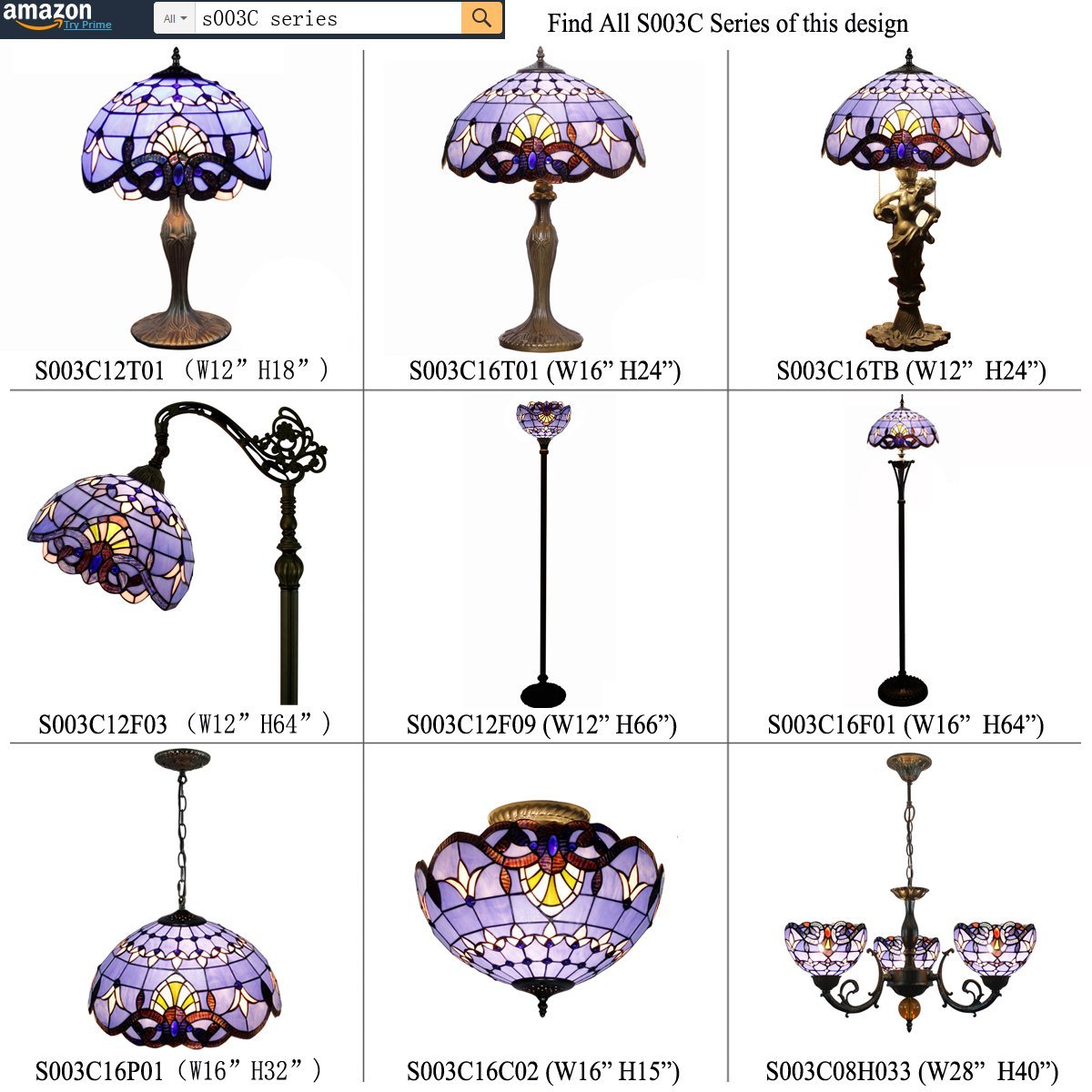 Werfactory® Tiffany Floor Lamp 12 Inch