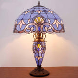 Tiffany Style Lamp Werfactory® Stained Glass Mother-Daughter Lavender Table Lamp