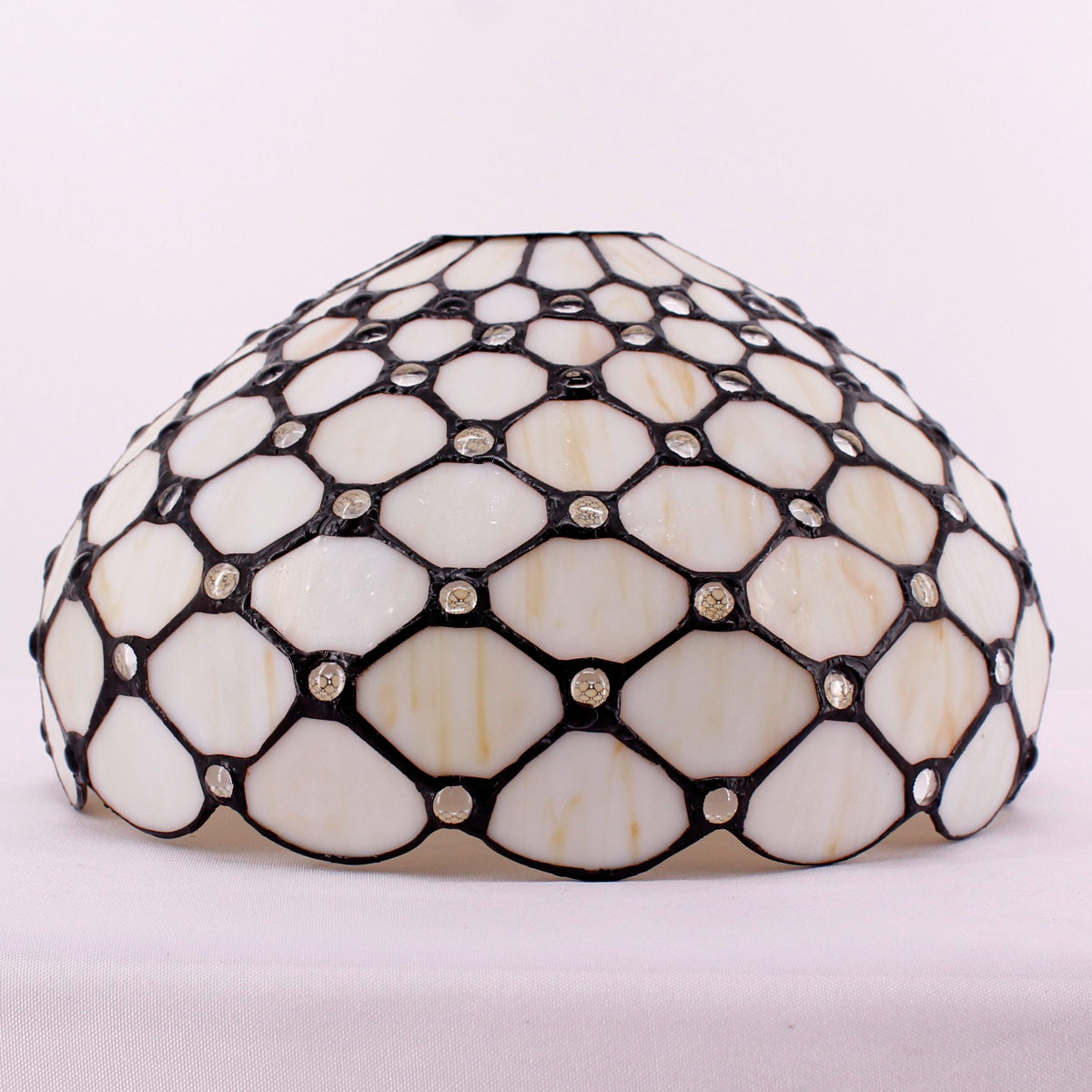 Stained Glass Lamp Shade Replacement Werfactory® 12 Inch Cream Amber Tiffany Lampshade Only