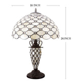 Tiffany Lamp Werfactory® Cream Stained Glass Mother-Daughter Table Reading Light