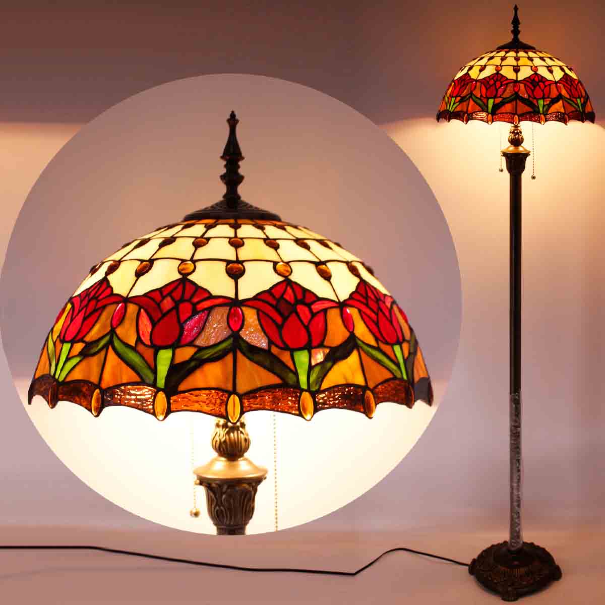 Werfactory® Tiffany Floor Lamp 16 Inch