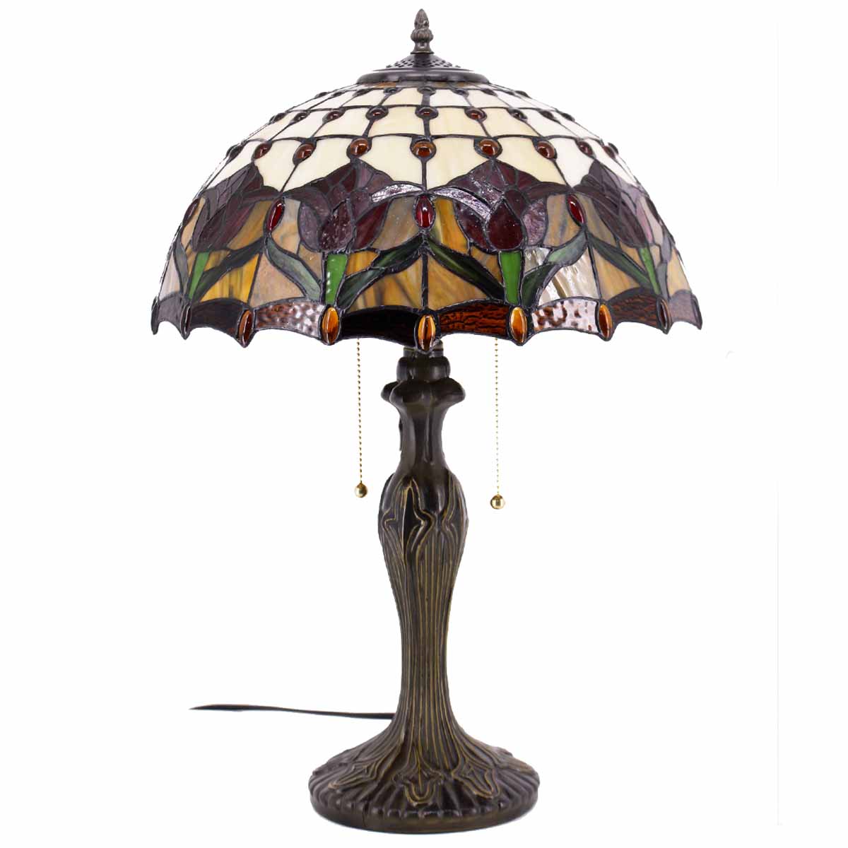 Tiffany Table Lamp Werfactory® Tulip Stained Glass Reading Desk Light