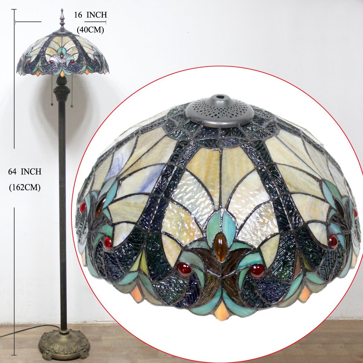 Werfactory® Tiffany Floor Lamp 16 Inch