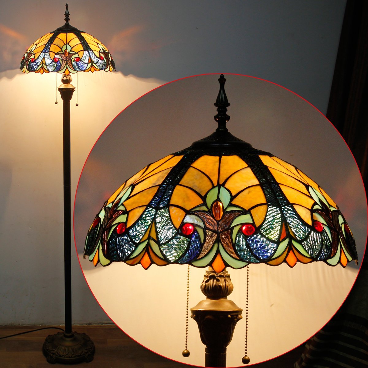 Werfactory® Tiffany Floor Lamp 16 Inch