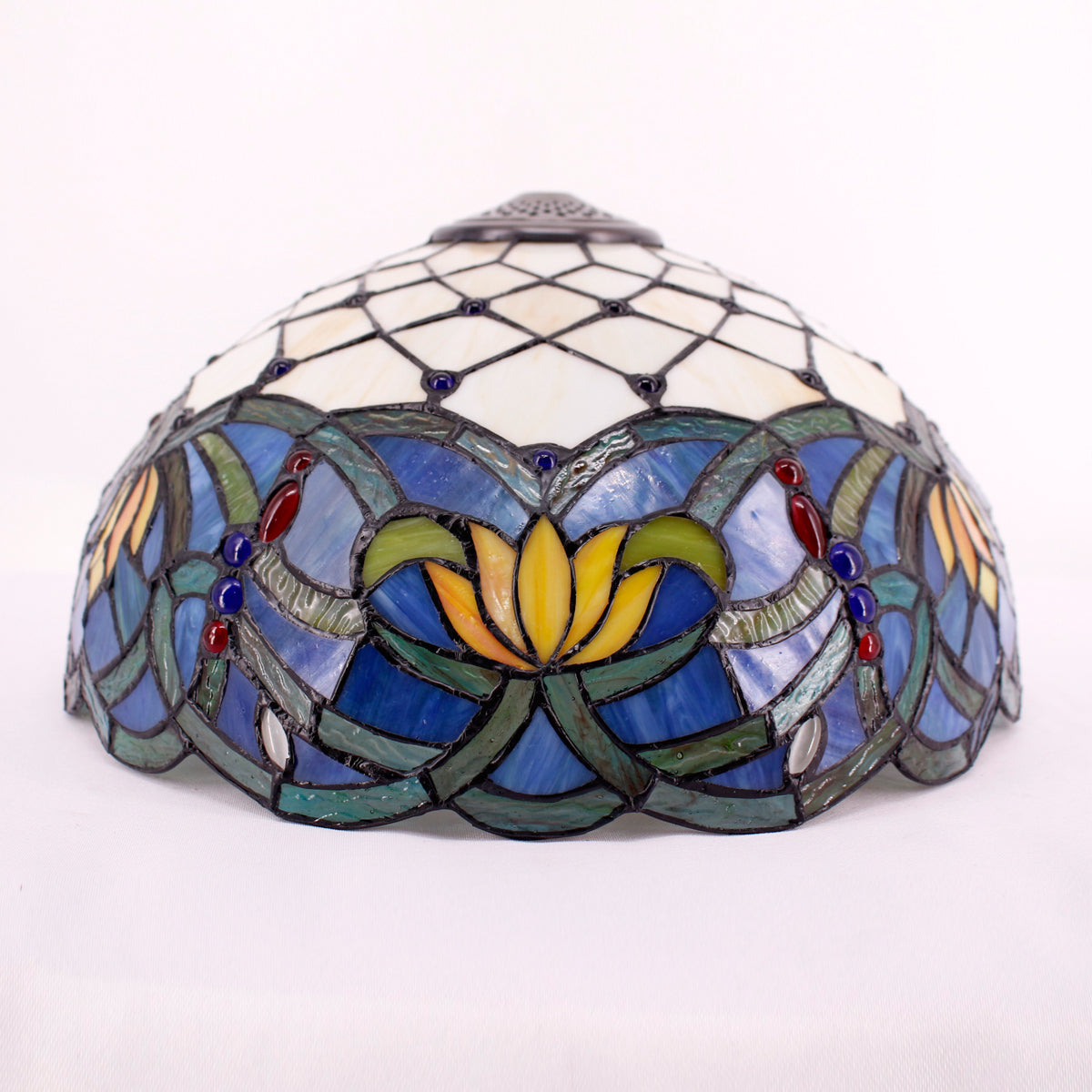Stained Glass Lamp Shade Only Werfactory® Tiffany Lampshade Replacement 16X8 Inch Blue Lotus Flower