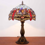 Tiffany Style Lamps Werfactory® Blue Red Stained Glass Dragonfly Style