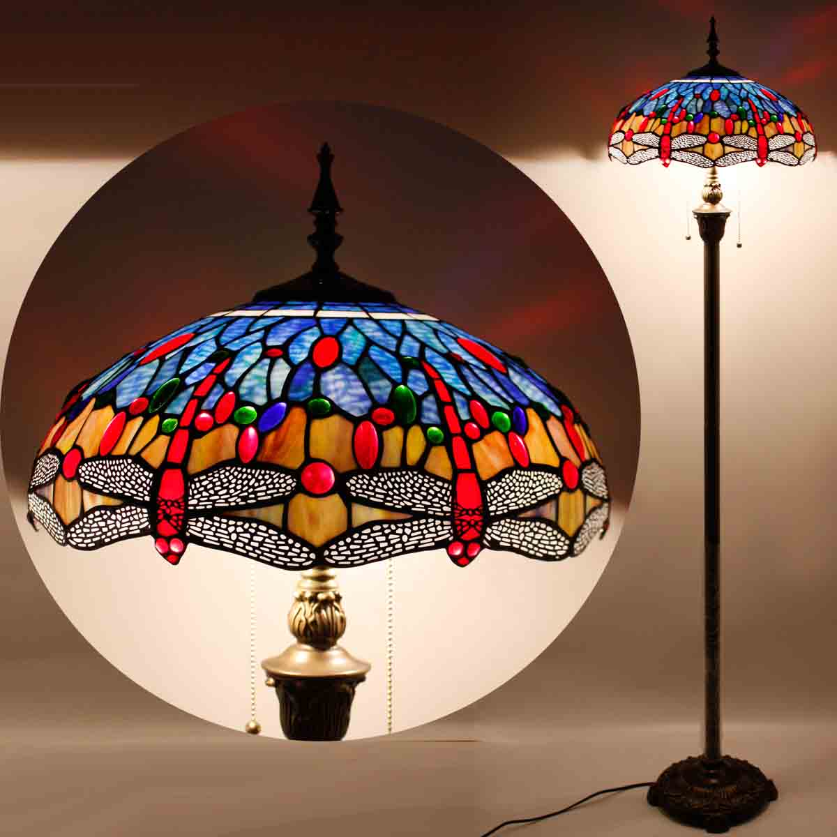 Werfactory® Tiffany Floor Lamp 16 Inch